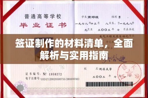 宕昌签证制作的材料清单，全面解析与实用指南
